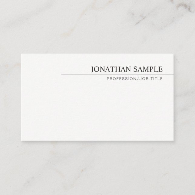 Elegant Modern Minimalist Professional Template Business Card (Front)
