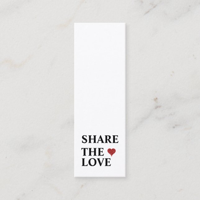 Elegant Modern Minimalist Red Heart Referral Card (Front)