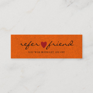 Elegant Modern Minimalist Red Heart Referral Card