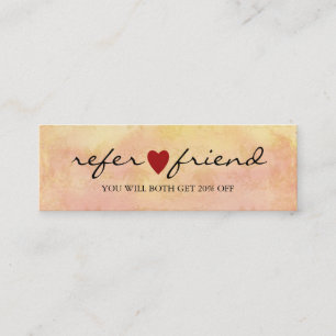 Elegant Modern Minimalist Red Heart Referral Card