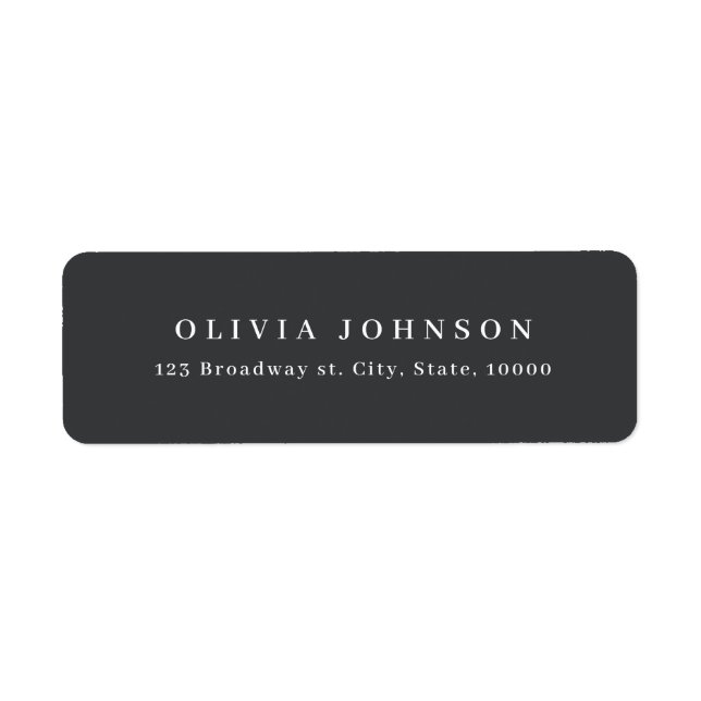 Elegant modern minimalist return address label (Front)