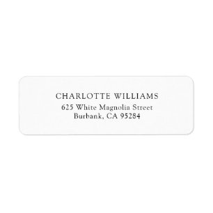 Elegant Modern Minimalist Return Address Label
