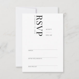 Elegant modern minimalist RSVP Reply Card
