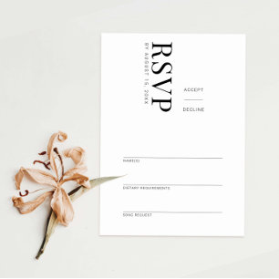 Elegant modern minimalist RSVP Reply Card