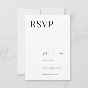 Elegant modern minimalist RSVP Reply Card