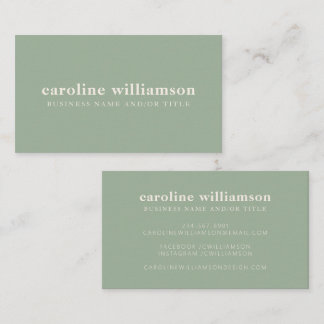 Elegant Modern Minimalist Sage Green Business Card