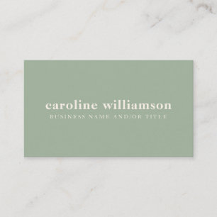 Elegant Modern Minimalist Sage Green Business Card