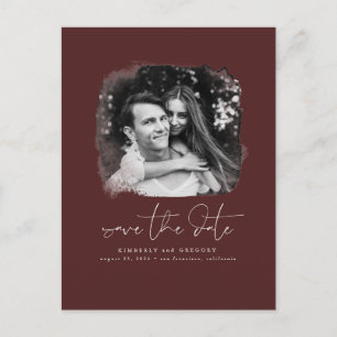 Elegant Modern Minimalist Save The Date Photo Announcement Postcard