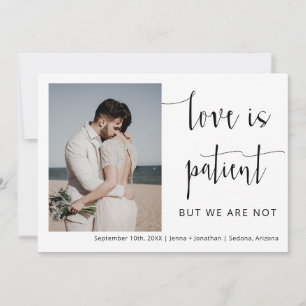 Elegant Modern Minimalist Script Photo Elopement Invitation