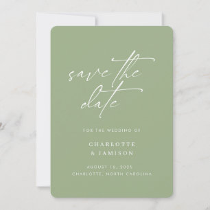 Elegant Modern Minimalist Script Sage Photo Save The Date