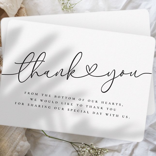 Elegant Modern Minimalist Simple Wedding Thank You Card (Creator Uploaded)