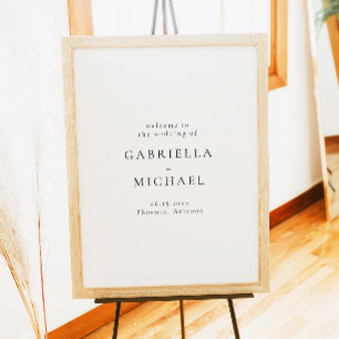 Elegant Modern Minimalist Simple Wedding Welcome Poster