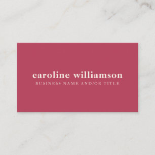 Elegant Modern Minimalist Solid Magenta Business Card