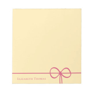 Elegant Modern Minimalist Stylish Pink Bow Notepad
