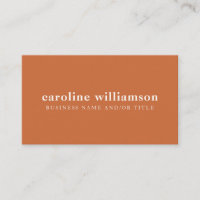 Elegant Modern Minimalist Terracotta Business Card