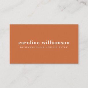 Elegant Modern Minimalist Terracotta Business Card