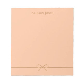 Elegant Modern Minimalist Trendy Girly Cute Bow Notepad