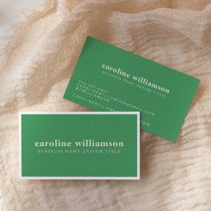 Elegant Modern Minimalist Trendy Kelly Green Business Card