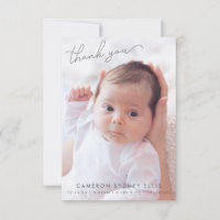 Elegant Modern Minimalist Two Baby Photo Birth
