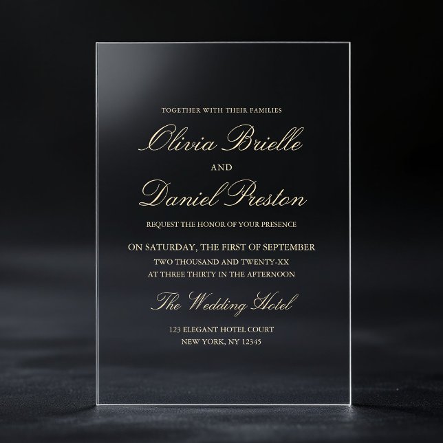 Elegant Modern Minimalist Wedding Acrylic Invitations (Creator Uploaded)
