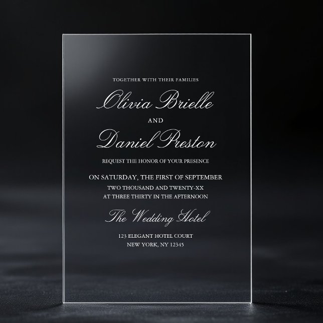 Elegant Modern Minimalist Wedding Acrylic Invitations (Creator Uploaded)