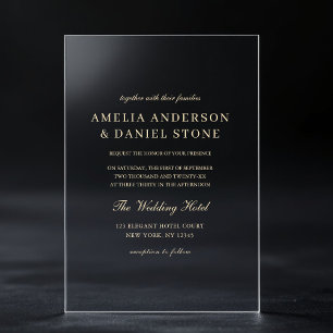 Elegant Modern Minimalist Wedding Acrylic Invitations