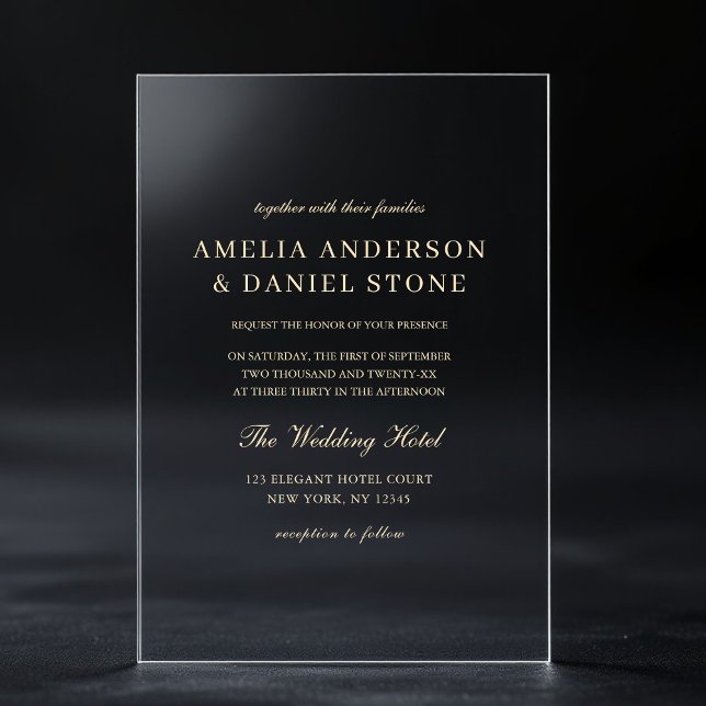 Elegant Modern Minimalist Wedding Acrylic Invitations (Creator Uploaded)