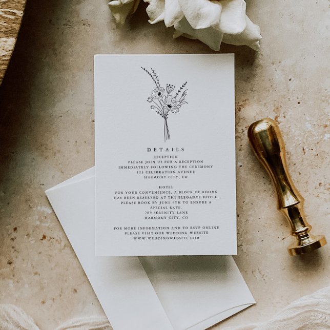 Elegant Modern Minimalist Wedding Details Card (Creator Uploaded)
