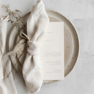 Elegant Modern Minimalist Wedding Flat Menu Invitation