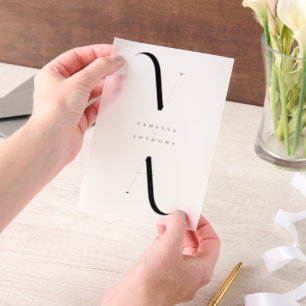 Elegant Modern Minimalist Wedding Overlay Vellum Invitations