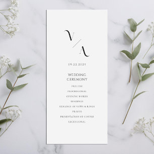 Elegant Modern Minimalist Wedding Program