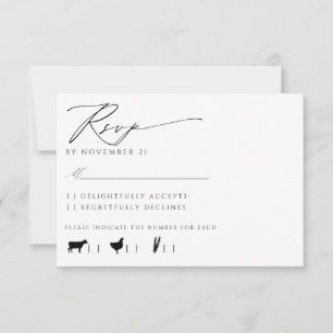 Elegant Modern Minimalist Wedding RSVP Card