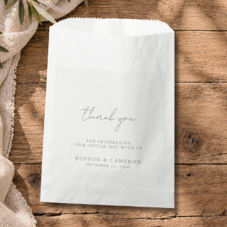 Elegant Modern Minimalist Wedding Thank You Simple Favour Bags