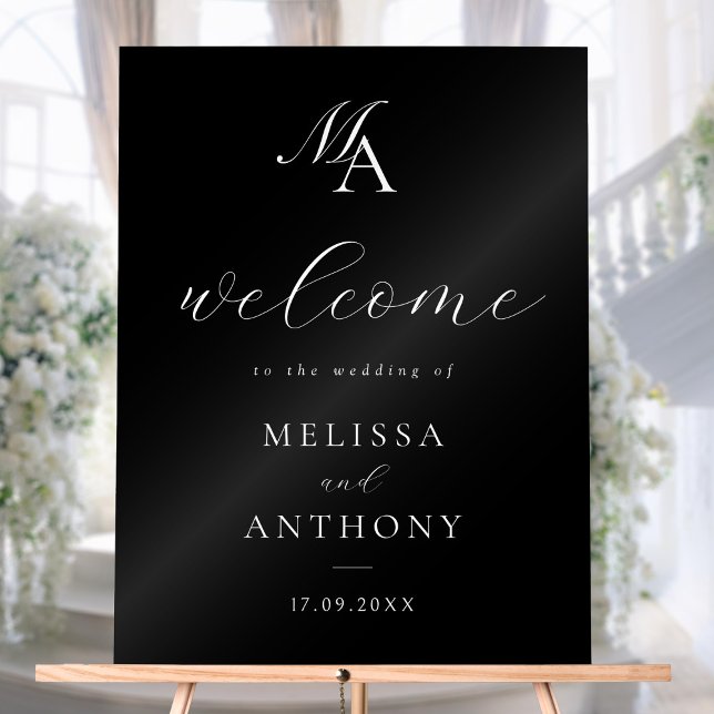 Elegant Modern Minimalist Wedding Welcome Acrylic Sign (Creator Uploaded)
