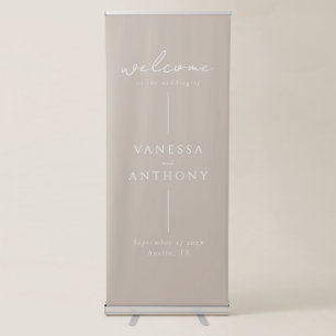 Elegant Modern Minimalist Wedding Welcome Retractable Banner