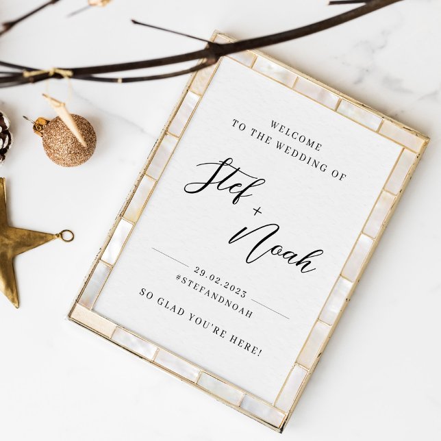 Elegant Modern Minimalist Wedding Welcome Sign  (Creator Uploaded)
