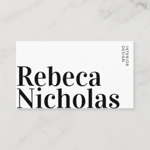 Elegant Modern Minimalistic interior designer Business Card