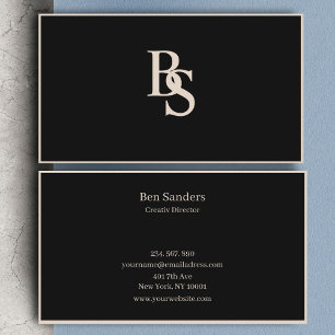 Elegant modern minimalistic Schwarz & Beige Business Card