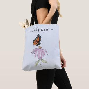Elegant Modern Monarch Butterflies Floral  Tote Bag