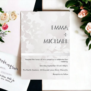 Elegant Modern Monochrome Silver Foil Invitation