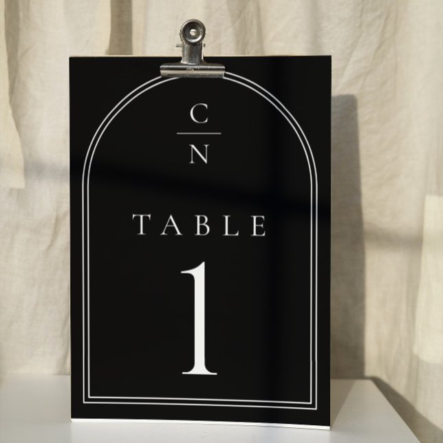 Elegant Modern Monogram Arch Wedding Table Number (Creator Uploaded)