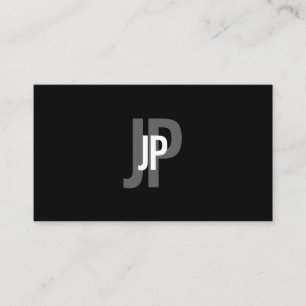 Elegant Modern Monogram Black White Minimalist Business Card