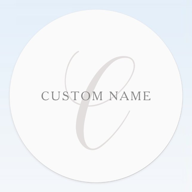 Elegant Modern Monogram | Grey & White (editable) (Creator Uploaded)