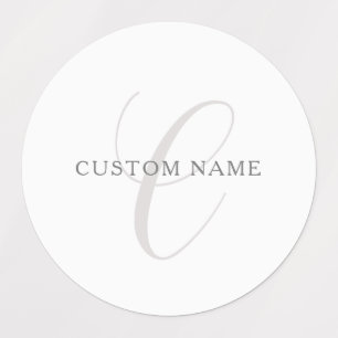 Elegant Modern Monogram   Grey & White (editable)