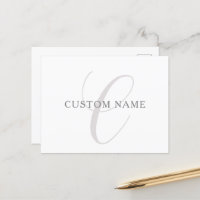 Elegant Modern Monogram | Grey & White (editable)