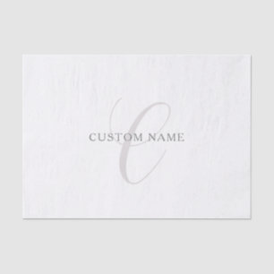 Elegant Modern Monogram   Grey & White (editable) Tissue Paper