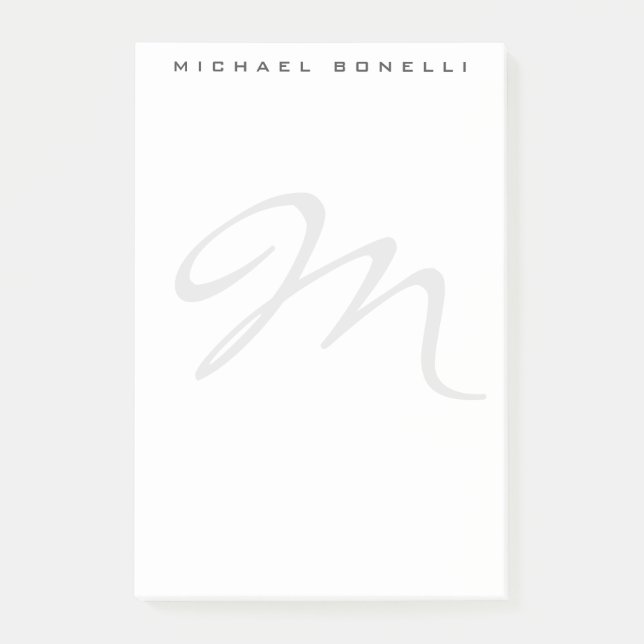 Elegant Modern Monogram Initial Lettter Your Name Post-it Notes (Front)