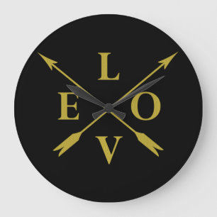 Elegant Modern Monogram Love Large Clock