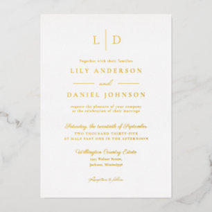 Elegant Modern Monogram Luxury Wedding Gold