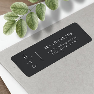 Elegant modern monogram minimalist return address
